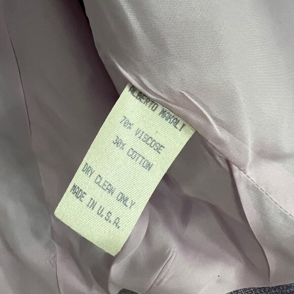 ♥️ Alberto Mikali Vintage Purple Cropped Tweed Military Jacket Size 4 - Picture 8 of 10